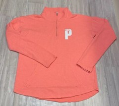 Victoria’s Secret Size Small Long Sleeve Quarter Zip Pullover Pink Logo - $9.79