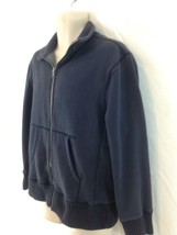 Gap Mens M Blue Hiking Camp Workout Quilt Lined Zip Front Retro Look Jacket - $9.90