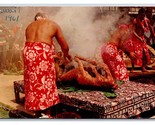 Preparing Luau Pig Hawaii HI Chrome Postcard M18 - £2.32 GBP
