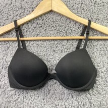 Victoria Secret Padded Plunge Bra Black Push Up Lined Underwire Padded 32C - £14.49 GBP