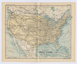 1912 Antique Map Of Railways United States / Verso City Maps Of New York Boston - £24.50 GBP