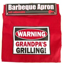 Barbeque Apron Self Adjusting Warning Grandpa&#39;s Grilling Cook Out Ritz Bar B Que - £14.75 GBP