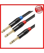 High-Quality 1/4&quot; TRS Stereo Y-Splitter Cable - Durable &amp; Noise-Free Sound - $37.17 CAD