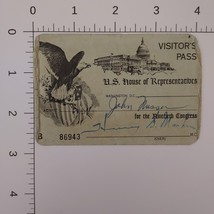 U.S. House of Representatives Visitor&#39;s Pass 1967 Lyndon B. Johnson 90th Congres - £14.89 GBP