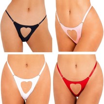 Heart Cut Out G-String Panty Mini O Rings Elastic Back Valentine&#39;s Day L... - $11.04