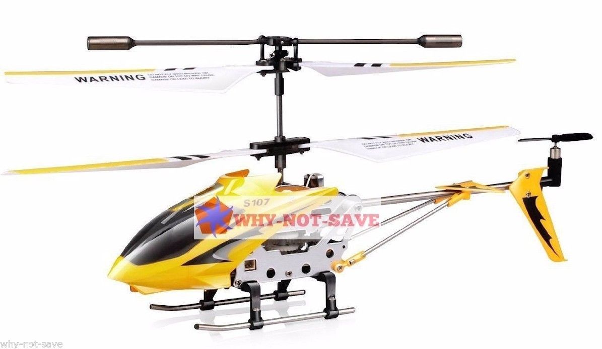 Yellow Remote Controlled toy Helicopter RC 3.5CH with Gyro RTF Syma Gyro S107G - $36.21