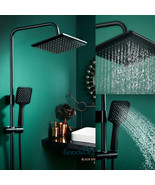 10&#39;&#39; Dual High Pressure Rainfall Shower Head Handheld Combo Luxury Set Blk - £50.46 GBP