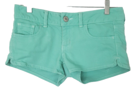 American Eagle Outfitters Shorts Women&#39;s Size 2  Green Denim Stretch Fla... - $14.85