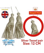 Silver Bullion Tassels pair&quot;12CM&quot; For Army Uniform&#39; church Vestments,Dec... - €14,14 EUR