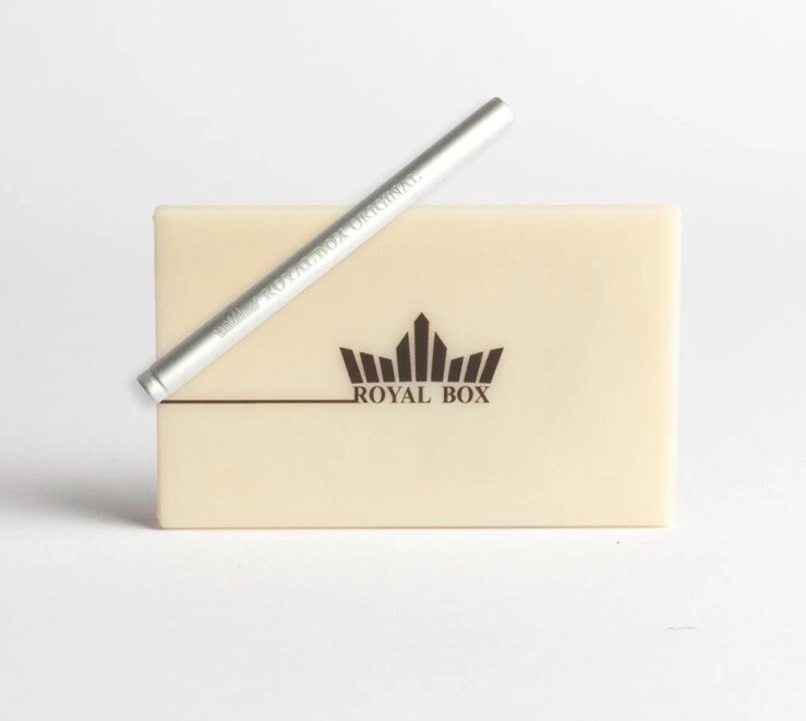 Original Royal Box Snuff Box Retro White Built In 3”Metal Straw Safe Elegant New Item image 3