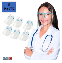 5 Pack Reusable Glasses Face Shield Clear Visor Anti Air Dust Cover Unisex - £6.05 GBP