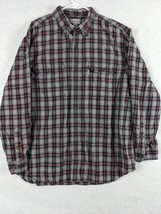 Carhartt Mens Plaid Shirt Relaxed Fit Size XL Cotton Gray Red - £19.04 GBP