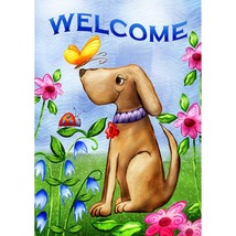 Toland Home Garden 112078 Welcome Dog Spring Flag 12x18 Inch Double Sided Spring - £14.95 GBP