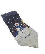 Rene Chagal Snowman Christmas Winter Polyester Novelty Necktie - $281.08 MXN