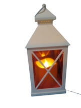 Summer LED Lantern Flameless Candle Battery Operated 10&quot;T White  New - £11.74 GBP