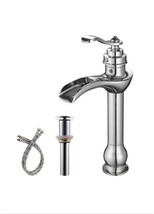 Waterfall Single Hole Single-Handle Vessel Bathroom Faucet in Polished C... - $71.28