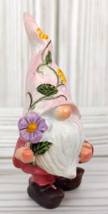 Mini Gnome Garden DECOR Table Top Decoration Flowers Miniature Pink Colorful - £7.07 GBP