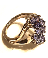 Size 6 Tanzanite Waterfall 925 Sterling Silver Ring - $121.54