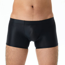Men&#39;s Silky Shiny U Convex Pouch Boxer Briefs Low Waist Underpants Trunks Shorts - £6.76 GBP