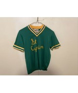 Vintage Spanjan V-Neck Jersey Elastic Cuff  green yellow mens small - $66.51 CAD