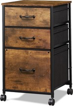 Devaise Mobile File Cabinet, Rolling Printer Stand With 3 Drawers, Fabric - £56.26 GBP