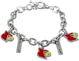 Louisville Cardinals Silver Charm Bracelet - £9.88 GBP