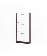 Modern White Walnut Freestanding Shoe Cabinet 3 Flip Drawers - $2,225.35 MXN