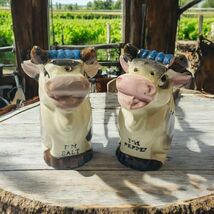 Vtg 1950’s Kitschy Ceramic I'm Salt &amp; I'm Pepper Cow Shakers  Japan MCM - $14.87