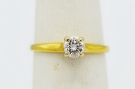 Authenticity Guarantee 
1/4 carat 18k Yellow Gold Diamond Solitaire Size... - £444.42 GBP