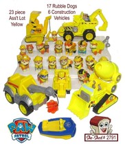 Paw Patrol RUBBLE Lot of 17 Dogs, 6 Yellow Vehicles - £39.87 GBP