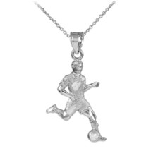Sterling Silver Soccer Futbol Charm World Cup Football Sports Pendant Necklace - £26.74 GBP+