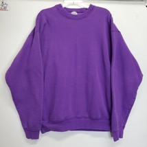 VINTAGE Fruit Of The Loom Blank Purple Crewneck Sweatshirt Size XL USA 90s - £23.75 GBP