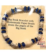 Recovery Mint AA Big Book Bracelet Sapphire Blue Beads Made From Real Pa... - £17.25 GBP