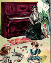 Lester Piano Co Victorian Trade Card Philadelphia - A.M. Ordway Hagerstown, MD - £14.78 GBP