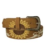 Western Cowboy Belt Honey Brown Leather Removable Buckle Sunflower Embro... - €25,92 EUR