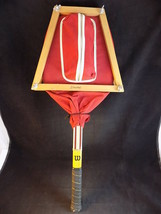 Vintage Wilson Jimmy Connors Wood Champ Tennis Racket w/ Brace &amp; Cover Decor - £19.64 GBP