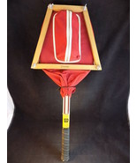 Vintage Wilson Jimmy Connors Wood Champ Tennis Racket w/ Brace &amp; Cover D... - $24.74