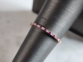 Womens Vintage Estate 10K Rose Gold Diamond &amp; Rhodolite ? Ring, 0.8g E7565 - £155.80 GBP