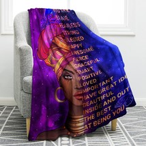 African American Black Girl Lady Blanket Inspiring Positive Quotes Print Gifts F - £33.60 GBP