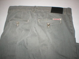 New Mens Hudson Jeans Gray Pants 32 X 34 USA Button Back Pockets Designer Soft  - £151.92 GBP