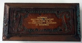 Antique Ink Blotter Copper Enterprise Galvanizing Co Philadelphia Pa Nouveau - £96.25 GBP