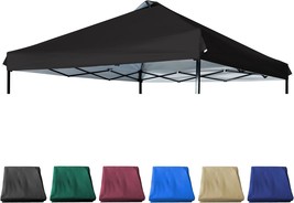 10X10 Canopy Replacement Top With Air Vent Silver Coated For Straight Leg, Black - £48.52 GBP