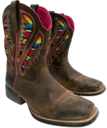 Ariat Kids Quickdraw VentTEK Western Boot Distressed Brown Serape Shaft ... - $46.61