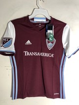 Adidas Youth MLS Jersey Colorado Rapids Team Burgundy sz L - £6.72 GBP