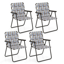 4 Pieces Folding Beach Chair Camping Lawn Webbing Chair-Coffee - Color: ... - €130,06 EUR