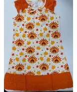 Thanksgiving Girls Nightgown Orange Turkey Print Sleepwear Size 7-8 - $85.12 MXN