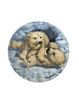 1990 Royal Grafton Polar Bear Cubs Collector Plate Mike Jackson Bone China - $19.80