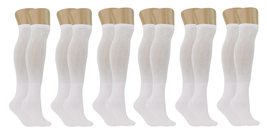 AWS/American Made 6 Pairs White Over the Calf Diabetic Relief Socks for Men and  - £20.28 GBP