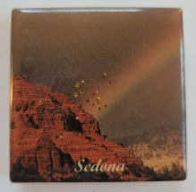 Vintage Sedona Arizona Landscape and Rainbow Photo Ceramic Magnet - £10.47 GBP