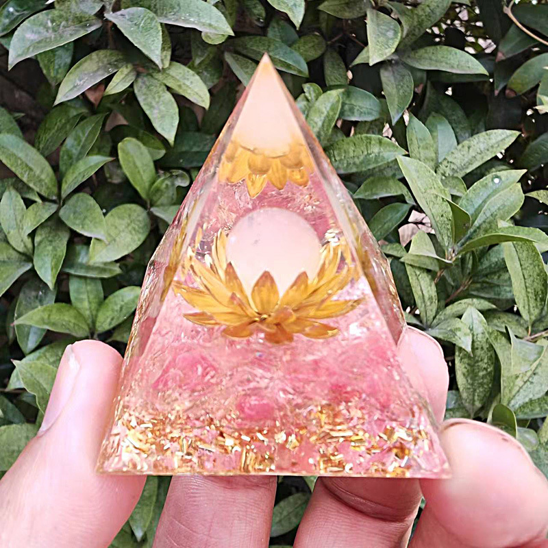 Natural Orgonite Pyramid Reiki Amethyst Energy Healing Chakra Meditation... - $11.99